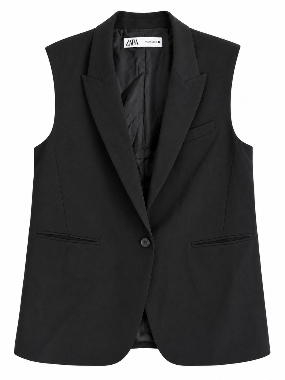 Zara Black Tailored Sleeveless Blazer Vest